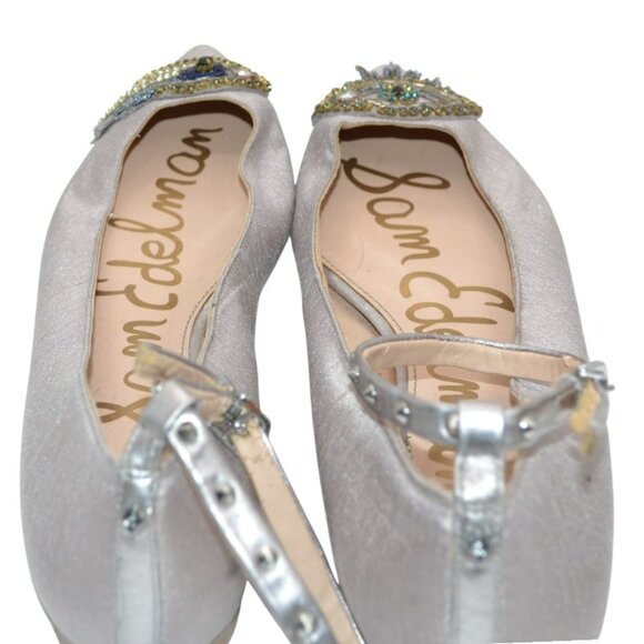 Sam Edelman Silver Halloween Party Cosplay Flirty Driving Ballet Loafers Flats 9 - Picture 8 of 12